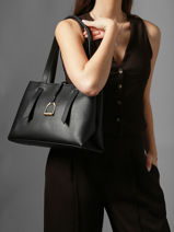 Schoudertas Torsade Leder Etrier Zwart torsade ETOS173L-vue-porte